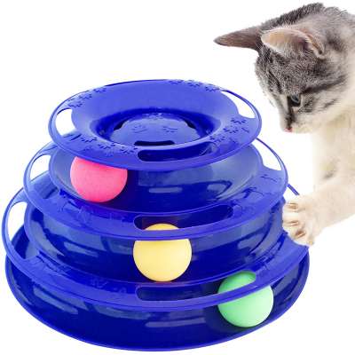 China manufacturer four levers tower of tracks interactive laser felt catnip mouse cat toys juguetes para gatos