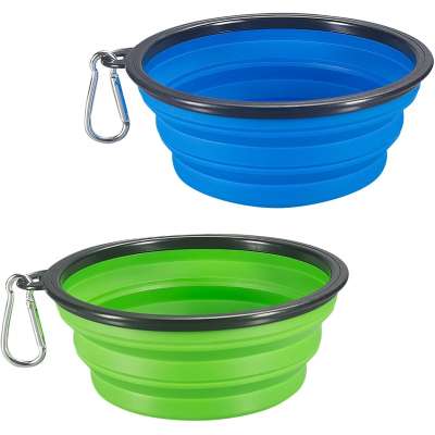 Foldable Expandable Pet Bowl Cup Dish for Dogs Cats Food Water Feeding Portable  Dog Bowl