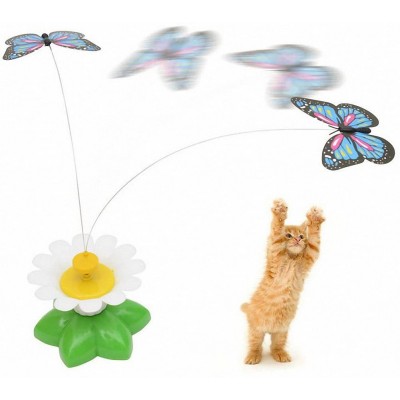 Electronic butterfly rotating cat toy cat teaser interactive toy for cat playing