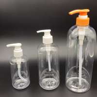 empty white 8oz 16oz 32oz clear boston round PET bottles with pump for hand sanitizer